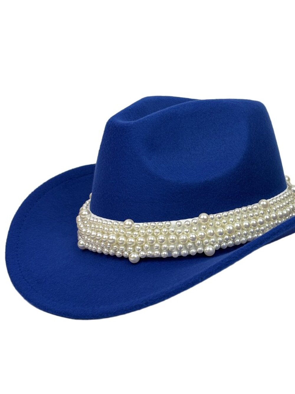 Blue Pearl Beaded Cowboy Hat Western Cowgirl Rodeo Ranch Country Womens Fashion